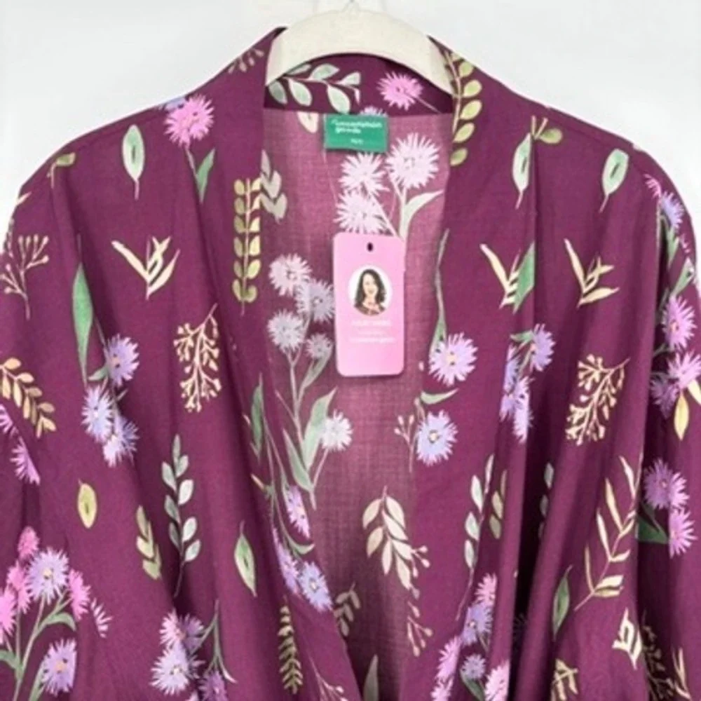 Uncommon Goods Juliet Meeks Birth Month Flower Robe Purple Aster‎ September XS/S